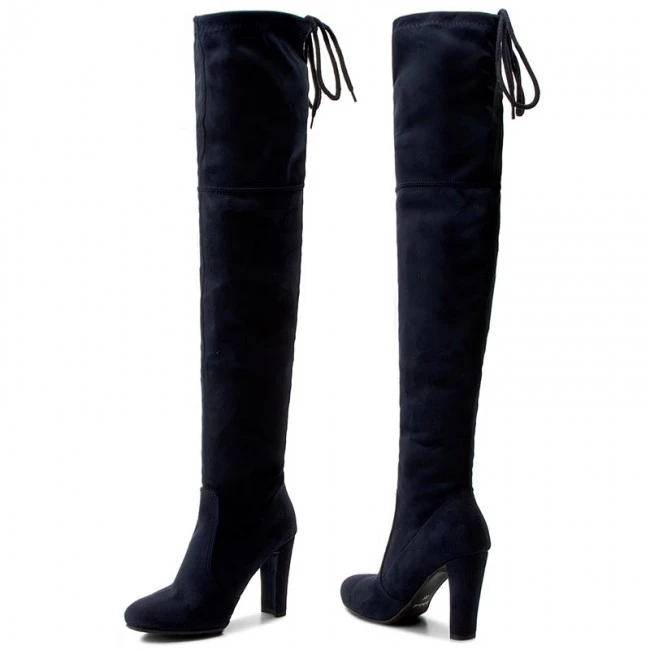 R.Polański Bottes Et Autres Cuissardes R.POLAŃSKI - 0761 Granat Zamsz Bleu Marine 2 R.Polański Bottes Et Autres Cuissardes R.POLAŃSKI - 0761 Granat Zamsz Bleu Marine – Image 2