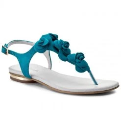 R.Polański Mules Et Sandales Sandales R.POLAŃSKI - 0830 Turkus Zamsz Bleu