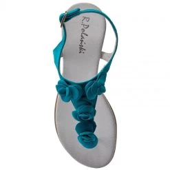 R.Polański Mules Et Sandales Sandales R.POLAŃSKI - 0830 Turkus Zamsz Bleu -R.Polański Soldes Magasin 0000199723933 5 jf