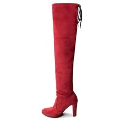 R.Polański Bottes Et Autres Cuissardes R.POLAŃSKI - 0761 Czerwony Zamsz Rouge -R.Polański Soldes Magasin 0000200157481 5 ki