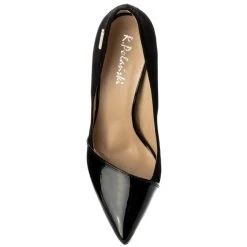 R.Polański Chaussures Basses Talons Aiguilles R.POLAŃSKI - 0901 Czarny Zamsz/Czarny Lakier Noir -R.Polański Soldes Magasin 0000200170688 4 ai