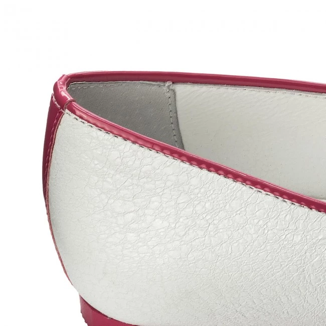 R.Polański Chaussures Basses Ballerines R.POLAŃSKI - 0907 Biały Kryształ Fuksja Blanc 3 R.Polański Chaussures Basses Ballerines R.POLAŃSKI - 0907 Biały Kryształ Fuksja Blanc – Image 3