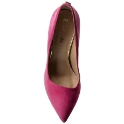 R.Polański Chaussures Basses Talons Aiguilles R.POLAŃSKI - 0808 Magnolia Zamsz Rose -R.Polański Soldes Magasin 0000200446356 04 de