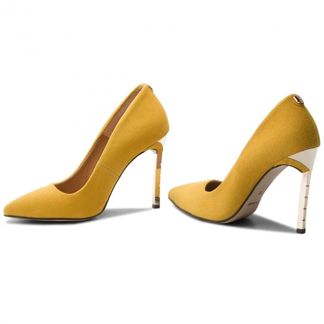 R.Polański Chaussures Basses Talons Aiguilles R.POLAŃSKI - 0808 Żółty Zamsz Jaune 2 R.Polański Chaussures Basses Talons Aiguilles R.POLAŃSKI - 0808 Żółty Zamsz Jaune – Image 2