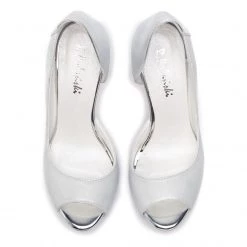 R.Polański Chaussures Basses Talons Aiguilles R.POLAŃSKI - 0674 Srebrny/Srebrny Przecierany Blanc, Argent -R.Polański Soldes Magasin 0000201185131 04 ab