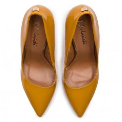 R.Polański Chaussures Basses Talons Aiguilles R.POLAŃSKI - 0808 Żółty Lakier Jaune -R.Polański Soldes Magasin 0000201238677 07 kb