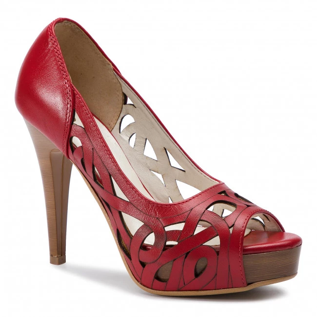 R.Polański Chaussures Basses Talons Aiguilles R.POLAŃSKI - 0998 Czerwony Lico Rouge 1 R.Polański Chaussures Basses Talons Aiguilles R.POLAŃSKI - 0998 Czerwony Lico Rouge