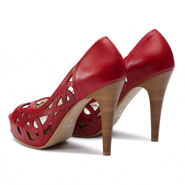 R.Polański Chaussures Basses Talons Aiguilles R.POLAŃSKI - 0998 Czerwony Lico Rouge 3 R.Polański Chaussures Basses Talons Aiguilles R.POLAŃSKI - 0998 Czerwony Lico Rouge – Image 3