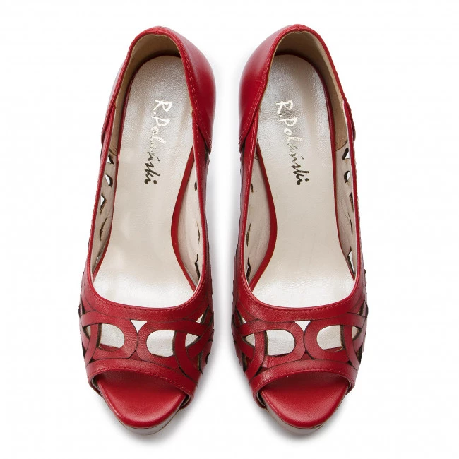 R.Polański Chaussures Basses Talons Aiguilles R.POLAŃSKI - 0998 Czerwony Lico Rouge 5 R.Polański Chaussures Basses Talons Aiguilles R.POLAŃSKI - 0998 Czerwony Lico Rouge – Image 5