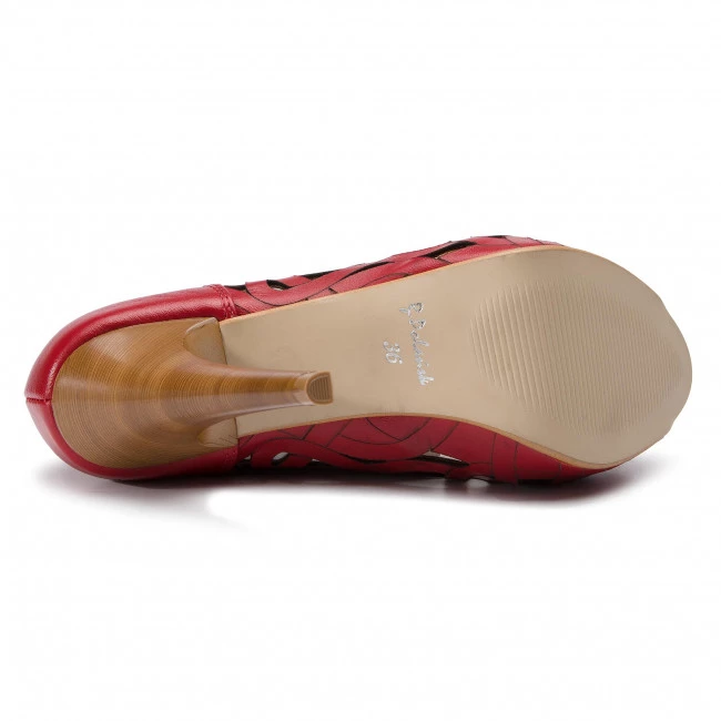 R.Polański Chaussures Basses Talons Aiguilles R.POLAŃSKI - 0998 Czerwony Lico Rouge 4 R.Polański Chaussures Basses Talons Aiguilles R.POLAŃSKI - 0998 Czerwony Lico Rouge – Image 4
