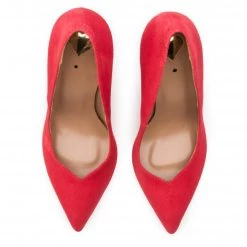 Chaussures Basses Talons Aiguilles R.Polański - 1003 Czerwony Zamsz Rouge -R.Polański Soldes Magasin 0000201349106 04 kch