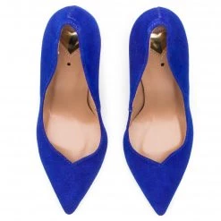 R.Polański Chaussures Basses Talons Aiguilles R.POLAŃSKI - 1003 Chaber Zamsz Bleu Marine -R.Polański Soldes Magasin 0000201354049 04 kch