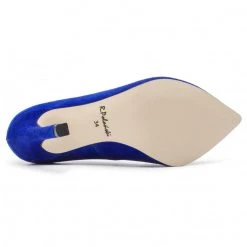 R.Polański Chaussures Basses Talons Aiguilles R.POLAŃSKI - 1003 Chaber Zamsz Bleu Marine -R.Polański Soldes Magasin 0000201354049 06 kch