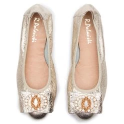 R.Polański Chaussures Basses Ballerines R.POLAŃSKI - 0943 Złoty Kryształ Or -R.Polański Soldes Magasin 0000201359808 4 sw