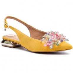 R.Polański Mules Et Sandales Sandales R.POLAŃSKI - 1015 Żółty Zamsz Jaune