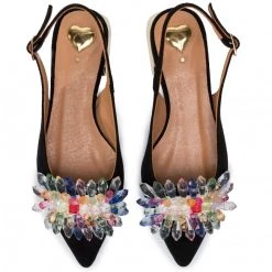 R.Polański Mules Et Sandales Sandales R.POLAŃSKI - 1015 Czarny Zamsz Noir -R.Polański Soldes Magasin 0000206340313 07 ap