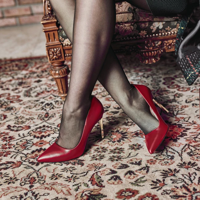 R.Polański Chaussures Basses Talons Aiguilles R.POLAŃSKI - 0808 Czerwony Lico Rouge 6 R.Polański Chaussures Basses Talons Aiguilles R.POLAŃSKI - 0808 Czerwony Lico Rouge – Image 6