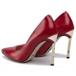 R.Polański Chaussures Basses Talons Aiguilles R.POLAŃSKI - 0808 Czerwony Lico Złoty Rouge -R.Polański Soldes Magasin 0000206564313 04 mn