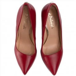 R.Polański Chaussures Basses Talons Aiguilles R.POLAŃSKI - 0808 Czerwony Lico Złoty Rouge -R.Polański Soldes Magasin 0000206564313 05 mn