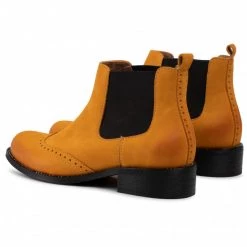 R.Polański Bottes Et Autres Bottines Chelsea R.POLAŃSKI - 0952 Żółty Nubuk Jaune -R.Polański Soldes Magasin 0000206637543 04 pa