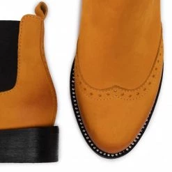 R.Polański Bottes Et Autres Bottines Chelsea R.POLAŃSKI - 0952 Żółty Nubuk Jaune -R.Polański Soldes Magasin 0000206637543 05 pa