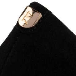 R.Polański Chaussures Basses Talons Aiguilles R.POLAŃSKI - 0808 Czarny Zamsz Złoty Noir -R.Polański Soldes Magasin 0000206721372 05 wj