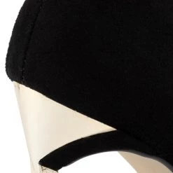 R.Polański Chaussures Basses Talons Aiguilles R.POLAŃSKI - 0808 Czarny Zamsz Złoty Noir -R.Polański Soldes Magasin 0000206721372 06 wj