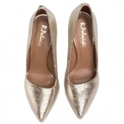 R.Polański Chaussures Basses Talons Aiguilles R.POLAŃSKI - 0808 Złoty Snake Or -R.Polański Soldes Magasin 0000206837929 04 mn