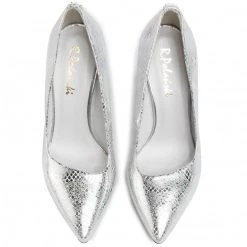 R.Polański Chaussures Basses Talons Aiguilles R.POLAŃSKI - 0808 Srebny Snake Argent -R.Polański Soldes Magasin 0000206912688 05 kt