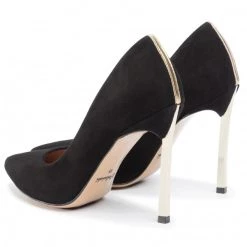 R.Polański Chaussures Basses Talons Aiguilles R.POLAŃSKI - 1044 Czarny Zamsz Noir -R.Polański Soldes Magasin 0000207021945 03 pc