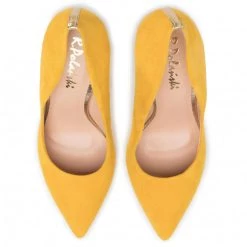 R.Polański Chaussures Basses Talons Aiguilles R.POLAŃSKI - 1044 Żółty Zamsz Jaune -R.Polański Soldes Magasin 0000207030138 05 dp