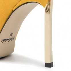 R.Polański Chaussures Basses Talons Aiguilles R.POLAŃSKI - 1044 Żółty Zamsz Jaune -R.Polański Soldes Magasin 0000207030138 07 dp
