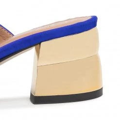 R.Polański Mules Et Sandales Mules / Sandales De Bain R.POLAŃSKI - 0940 Chaber Zamsz Bleu Marine -R.Polański Soldes Magasin 0000207030299 07 dp