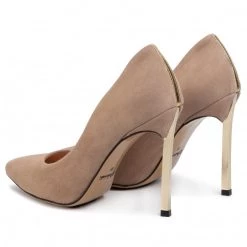 R.Polański Chaussures Basses Talons Aiguilles R.POLAŃSKI - 1044 Beżowy Zamsz Beige -R.Polański Soldes Magasin 0000207030558 04 wj