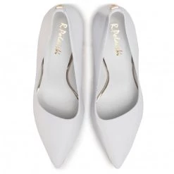 R.Polański Chaussures Basses Talons Aiguilles R.POLAŃSKI - 0808 Biały Lico Złoty Blanc -R.Polański Soldes Magasin 0000207149564 05 sw 1