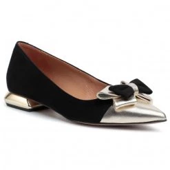 R.Polański Chaussures Basses R.POLAŃSKI - 1008 Czarny Zamsz/Złoty Noir