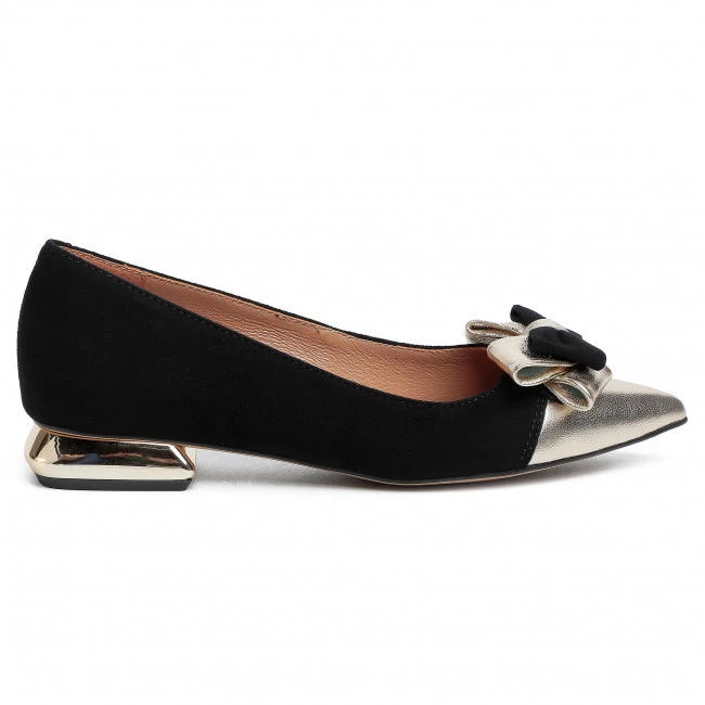 R.Polański Chaussures Basses R.POLAŃSKI - 1008 Czarny Zamsz/Złoty Noir 2 R.Polański Chaussures Basses R.POLAŃSKI - 1008 Czarny Zamsz/Złoty Noir – Image 2