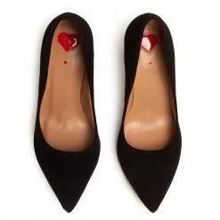 R.Polański Chaussures Basses Talons Aiguilles R.POLAŃSKI - 1048 Czarny Zamsz Noir -R.Polański Soldes Magasin 0000207325555 05 ts