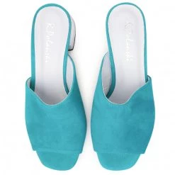 R.Polański Mules Et Sandales Mules / Sandales De Bain R.POLAŃSKI - 0940 Turkus Zamsz Bleu -R.Polański Soldes Magasin 0000207347038 5