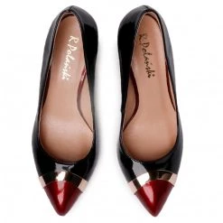 R.Polański Chaussures Basses R.POLAŃSKI - 1111 Czarny Lakier Czerwony Noir -R.Polański Soldes Magasin 0000207347977 4