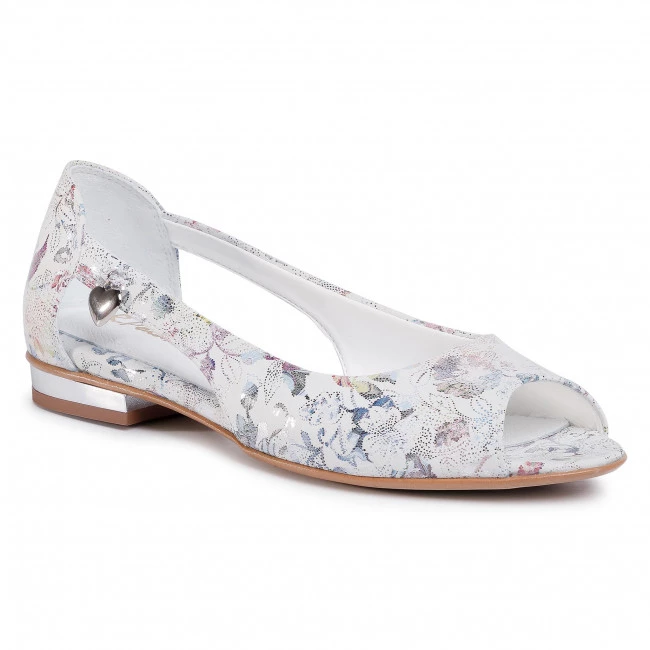 R.Polański Chaussures Basses R.POLAŃSKI - 1098 Biały Kwiaty Blanc, Argent 1 R.Polański Chaussures Basses R.POLAŃSKI - 1098 Biały Kwiaty Blanc, Argent