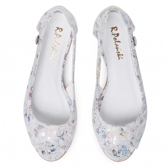 R.Polański Chaussures Basses R.POLAŃSKI - 1098 Biały Kwiaty Blanc, Argent 5 R.Polański Chaussures Basses R.POLAŃSKI - 1098 Biały Kwiaty Blanc, Argent – Image 5