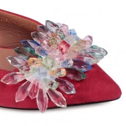 R.Polański Mules Et Sandales Sandales R.POLAŃSKI - 1015 Czerwony Zamsz Rouge -R.Polański Soldes Magasin 0000207426955 4