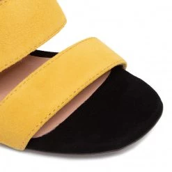 R.Polański Mules Et Sandales Sandales R.POLAŃSKI - 1103 Żółty Zamsz/Czarny Zamsz Jaune -R.Polański Soldes Magasin 0000207433229 04 ks