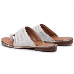 R.Polański Mules Et Sandales Tongs R.POLAŃSKI - 1144 Złoty Przecierany Blanc, Or -R.Polański Soldes Magasin 0000207524651 04 sw