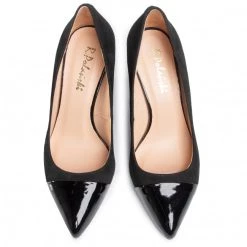 R.Polański Chaussures Basses R.POLAŃSKI - 1151 Czarny Zamsz/Czarny Lakier Noir -R.Polański Soldes Magasin 0000207552500 04 sw