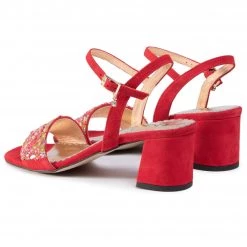 R.Polański Mules Et Sandales Sandales R.POLAŃSKI - 1123 Czerwony Zamsz Rouge -R.Polański Soldes Magasin 0000207570115 03 ki