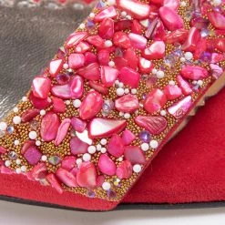 R.Polański Mules Et Sandales Sandales R.POLAŃSKI - 1123 Czerwony Zamsz Rouge -R.Polański Soldes Magasin 0000207570115 05 ki