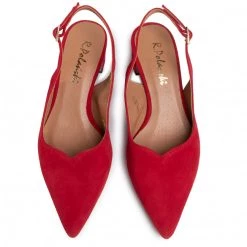 R.Polański Mules Et Sandales Sandales R.POLAŃSKI - 1120 Czerwony Zamsz Rouge -R.Polański Soldes Magasin 0000207573017 04 pa