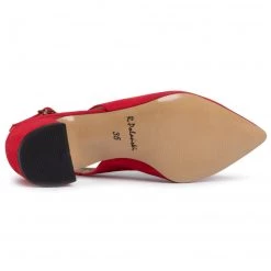 R.Polański Mules Et Sandales Sandales R.POLAŃSKI - 1120 Czerwony Zamsz Rouge -R.Polański Soldes Magasin 0000207573017 05 pa